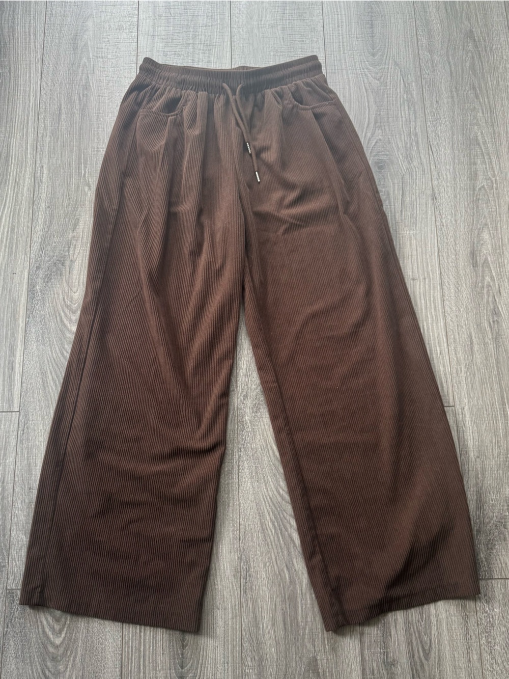 Wide Leg Brown Corduroy Pants